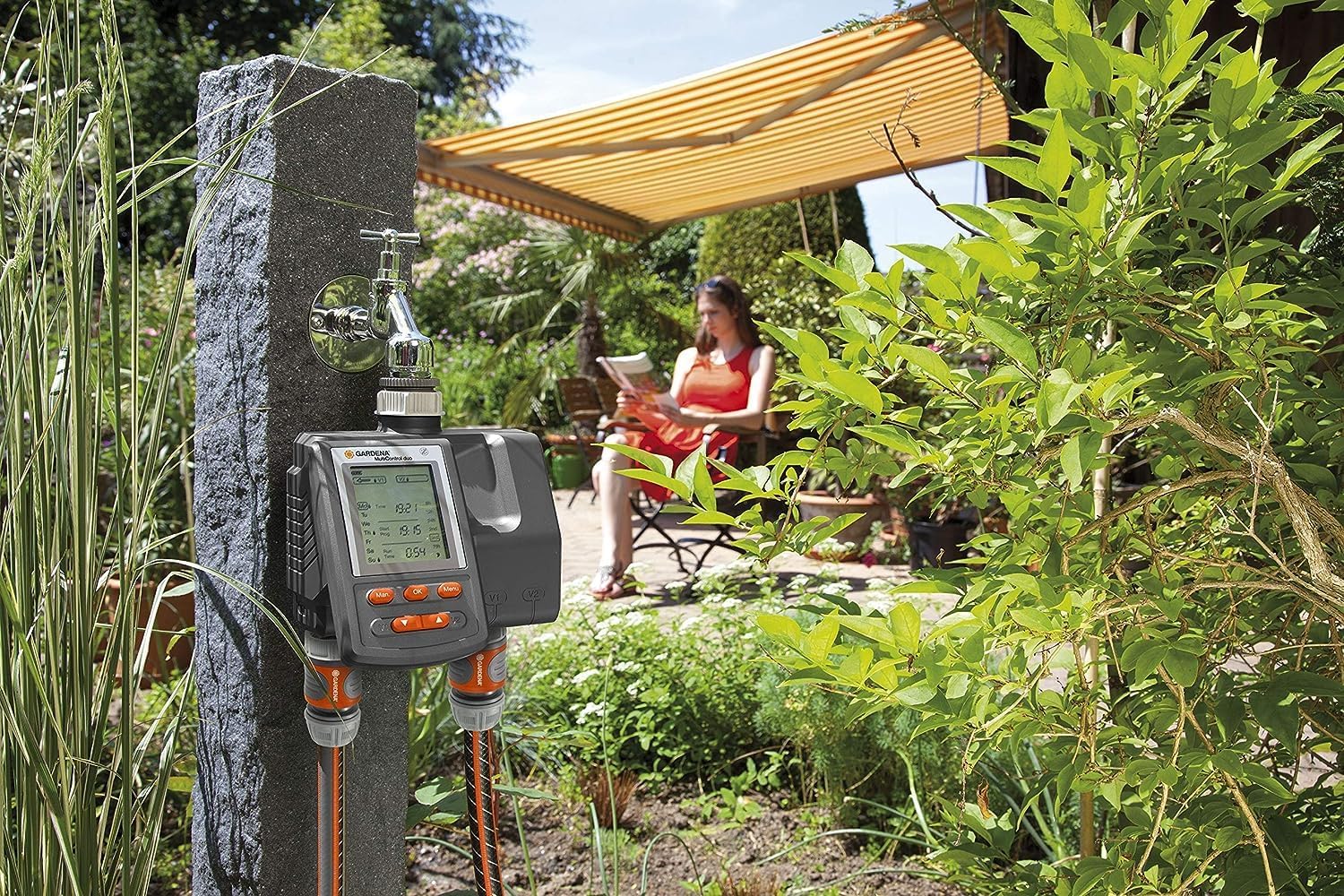 Gardena Irrigation Computer Multicontrol Duo: Automatic Irrigation Control, Weekdays programmable, 22x17.2x17.8 cm