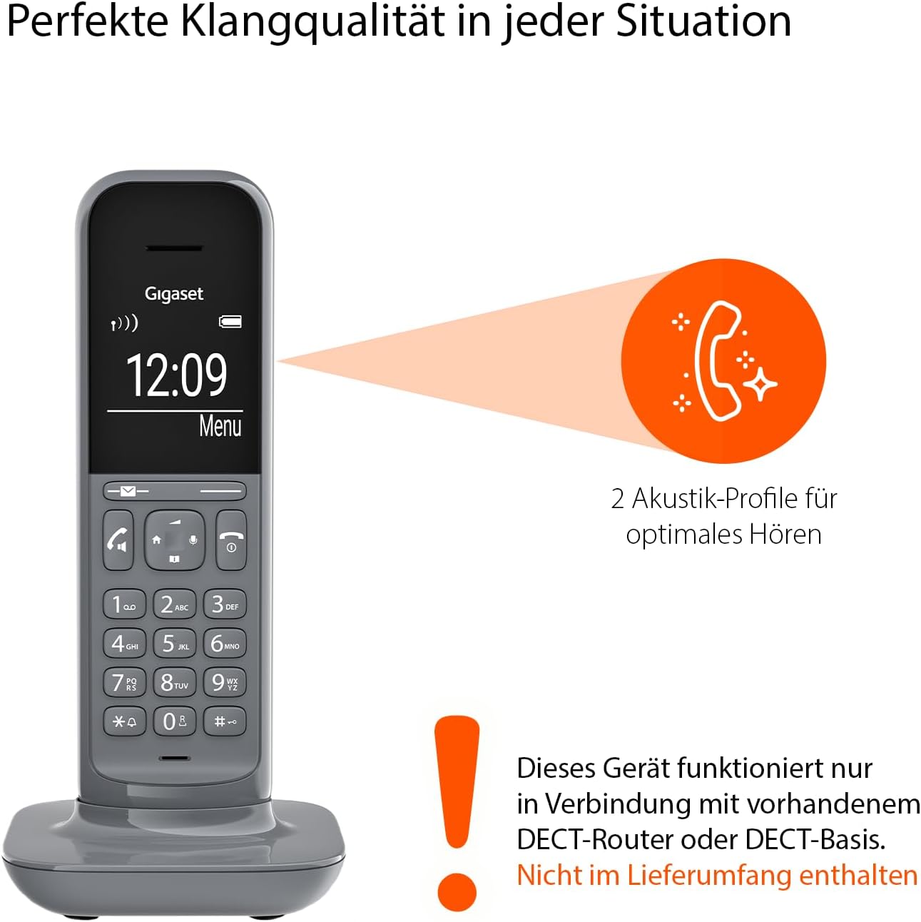 Gigaset CL390HX Zusatz-Mobilteil dark grey