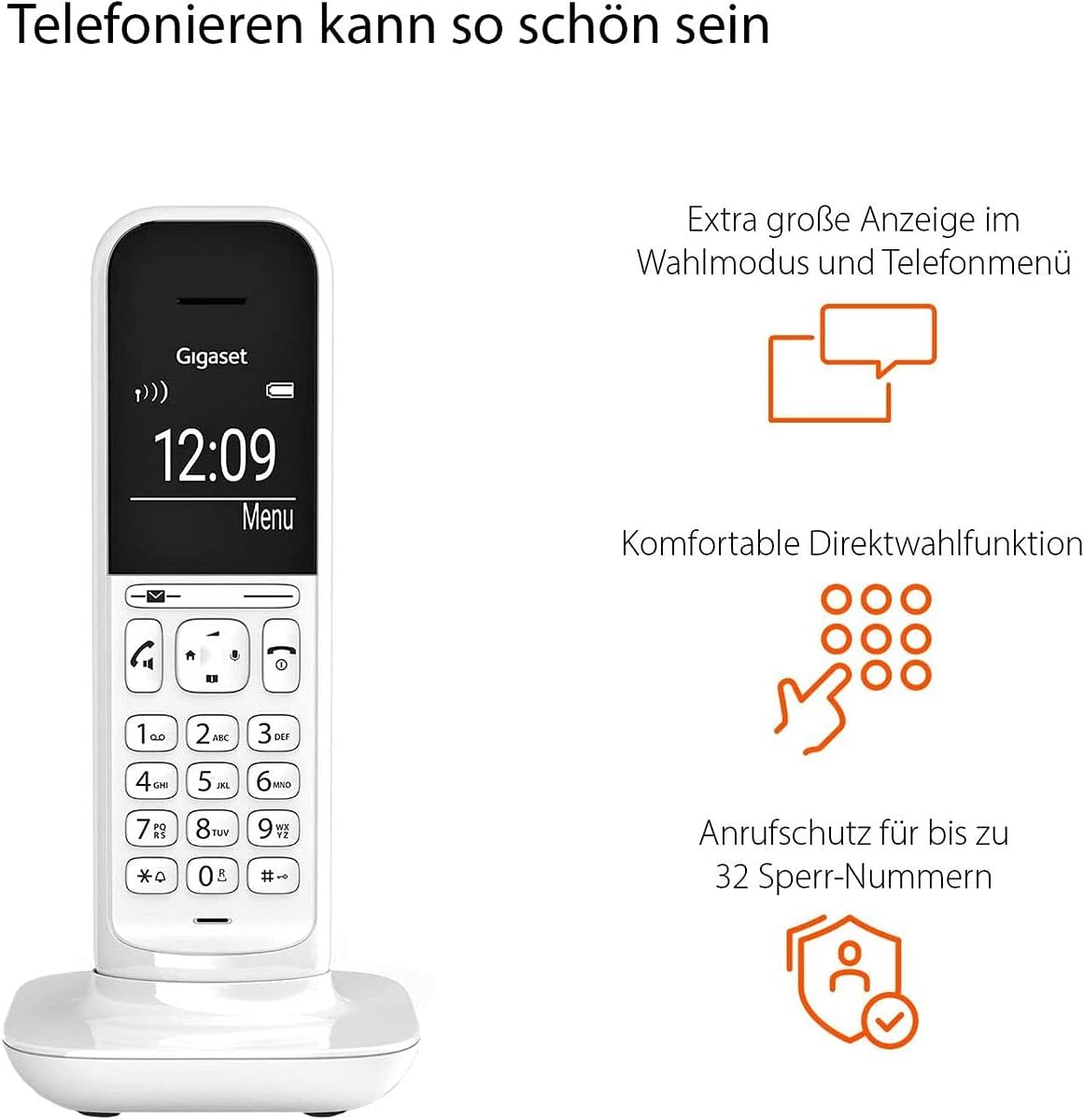 Gigaset CL390 Analog/DECT telephone White
