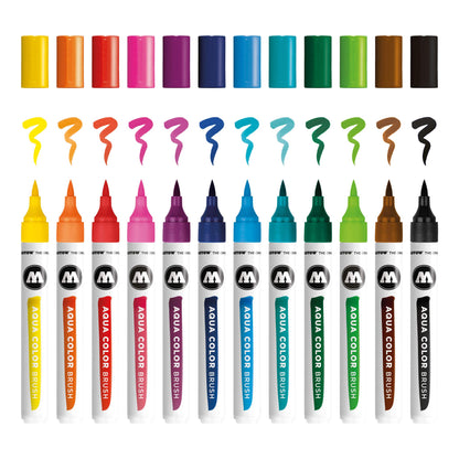 Molotow Aqua Color Brush Set marker MO200490 Case Basic Set 1
