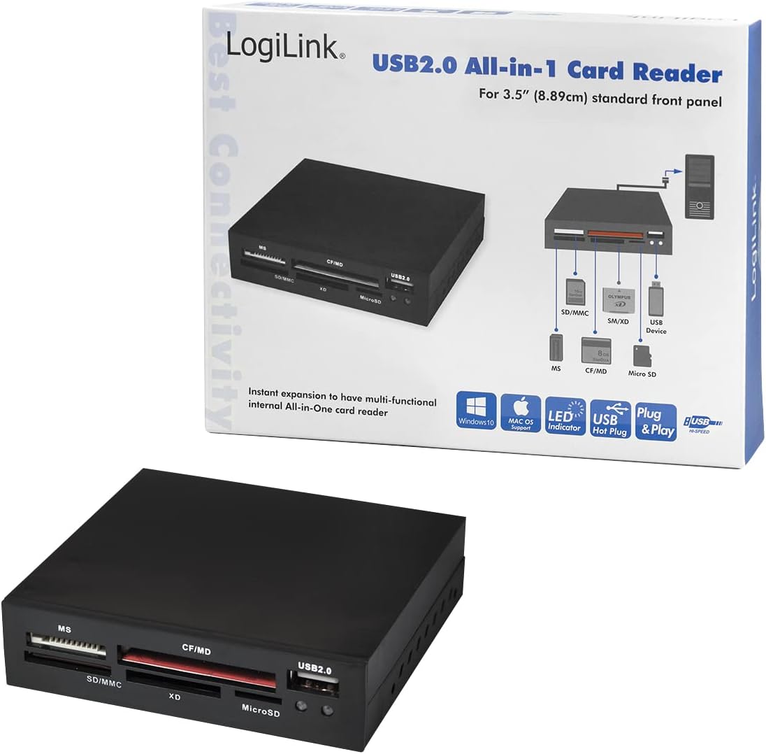 CardReader 8cm (3,5) Logilink black retail