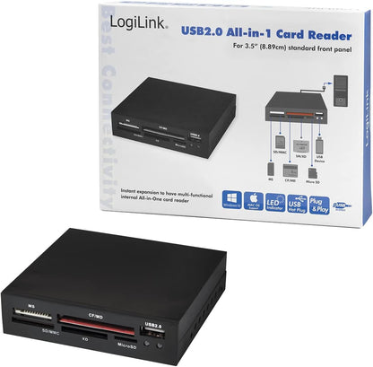 CardReader 8cm (3,5) Logilink black retail