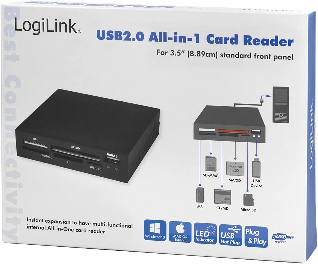 CardReader 8cm (3,5) Logilink black retail