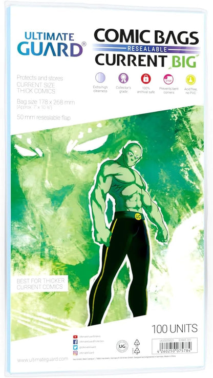 Ultimate Guard "BIG Comic Bags (Current, Transparent