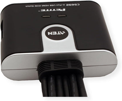 USB HDMI/Audio Cable KVM Switch with Remote Port Selector CS692 ATEN (1920 x 1200 and 1080p) Built-in all-in-one cables (2 x 1.2 m) & bus-powered, computer selection via a remote port selector, hotkey