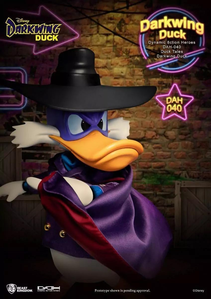 Beast Kingdom DuckTales: Darkwing Duck DAH-040 Dynamic 8ction Heros Action Figure, Multicolor