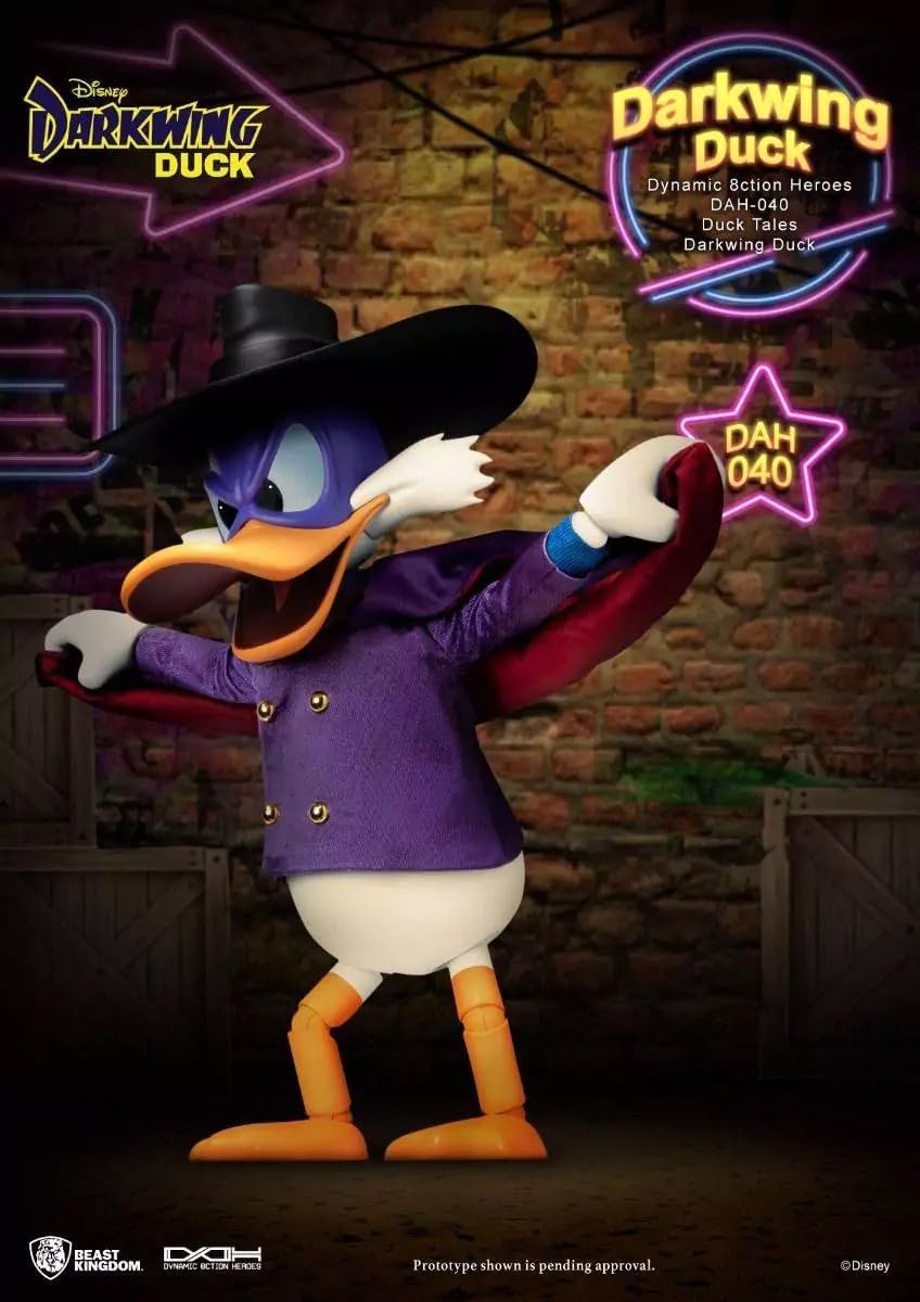Beast Kingdom DuckTales: Darkwing Duck DAH-040 Dynamic 8ction Heros Action Figure, Multicolor