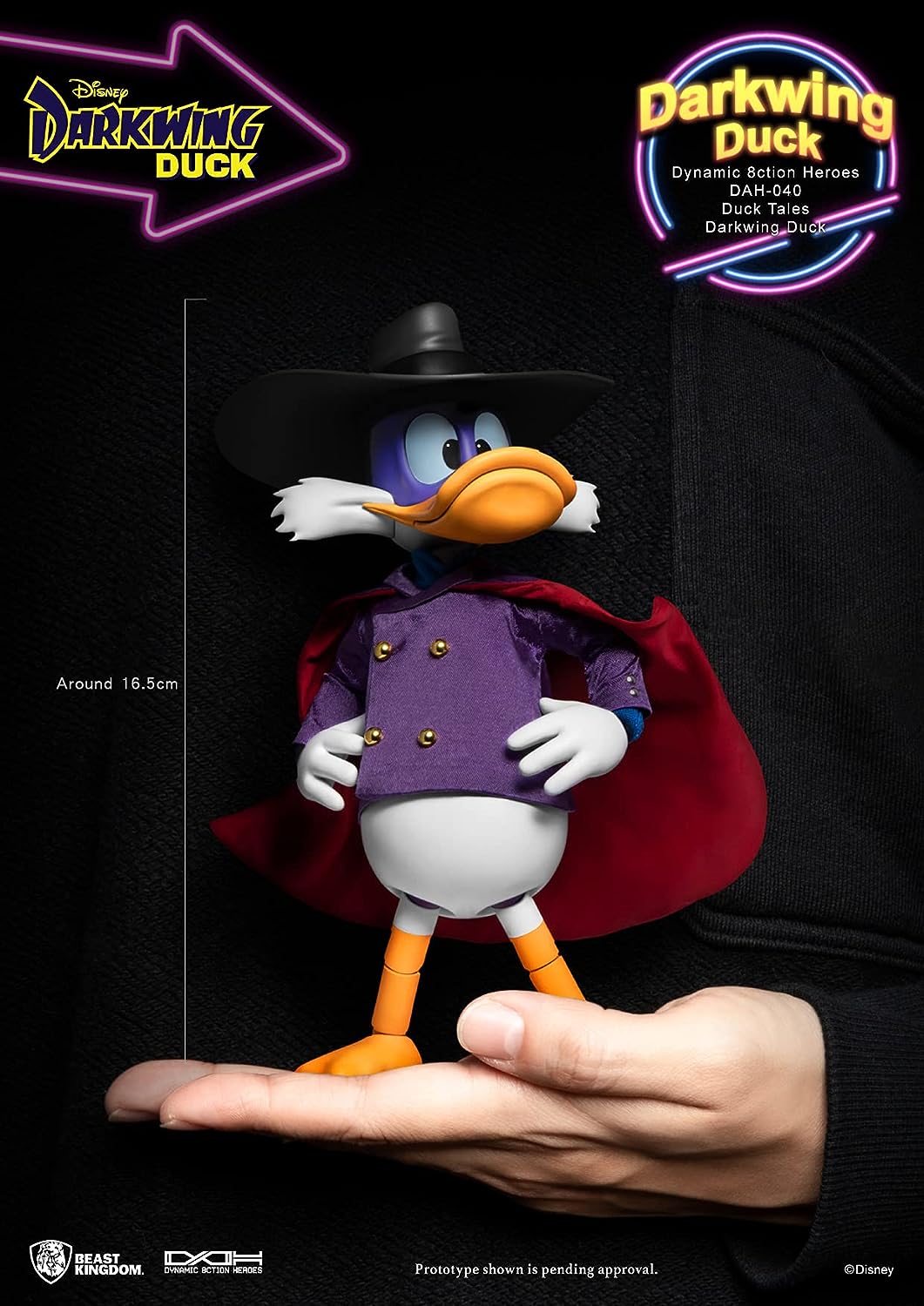 Beast Kingdom DuckTales: Darkwing Duck DAH-040 Dynamic 8ction Heros Action Figure, Multicolor