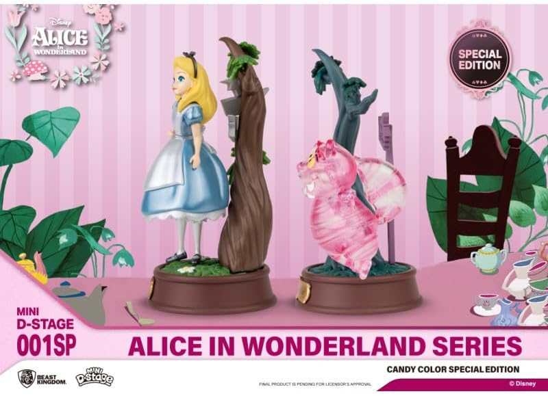 Beast Kingdom MINI D STAGE - DISNEY ALICE IN WONDERLAND ALICE AND CHESHIRE CAT CANDY COLOR SPECIAL EDITION SET