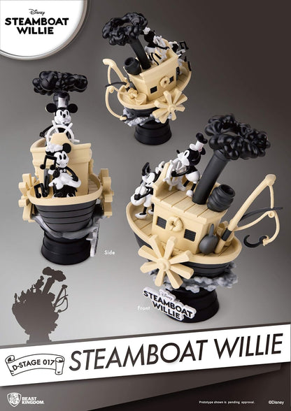 Beast Kingdom Toys DS-017 Mickey Diorama Steamboat Willie, Multicoloured, Multicolor