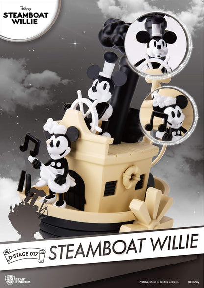 Beast Kingdom Toys DS-017 Mickey Diorama Steamboat Willie, Multicoloured, Multicolor