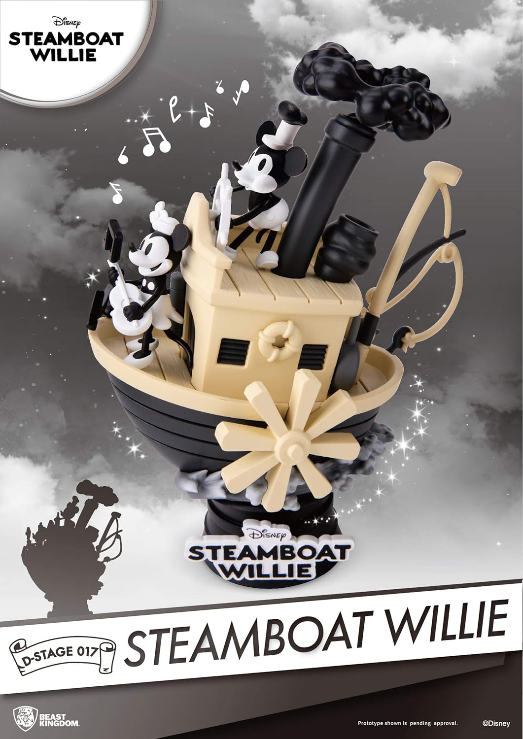 Beast Kingdom Toys DS-017 Mickey Diorama Steamboat Willie, Multicoloured, Multicolor