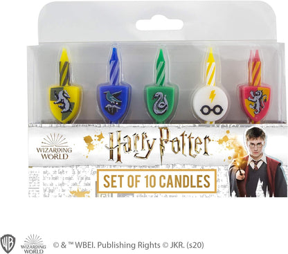 Cinereplicas Harry Potter - Bougies Harry Potter Logos (Set de 10) - Licence Officielle (Logos maison