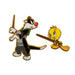 Cinereplicas - Bugs Bunny & Daffy Duck in Hogwarts/Tweety & Sylvester/Bugs Bunny und Daffy Duck 2er Set Metall-Pins ~5cm - Offizielle Lizenz