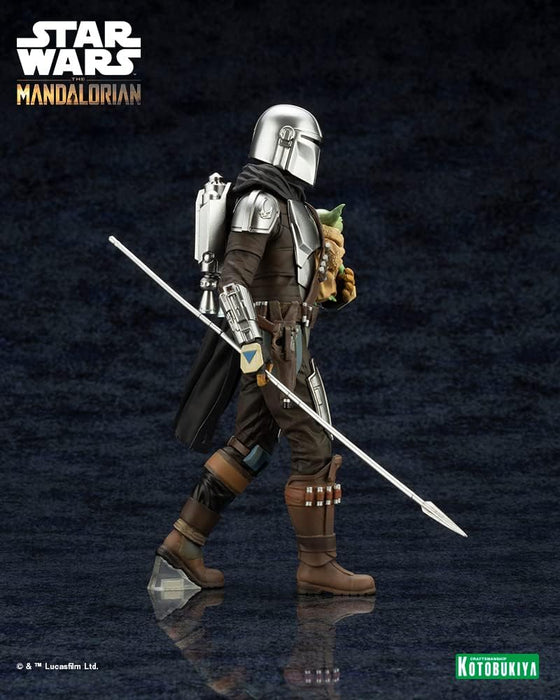 Kotobukiya Mandalorian Statue With Spear And Grogu 18 Cm
