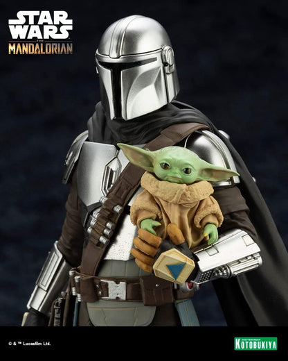 Kotobukiya Mandalorian Statue With Spear And Grogu 18 Cm
