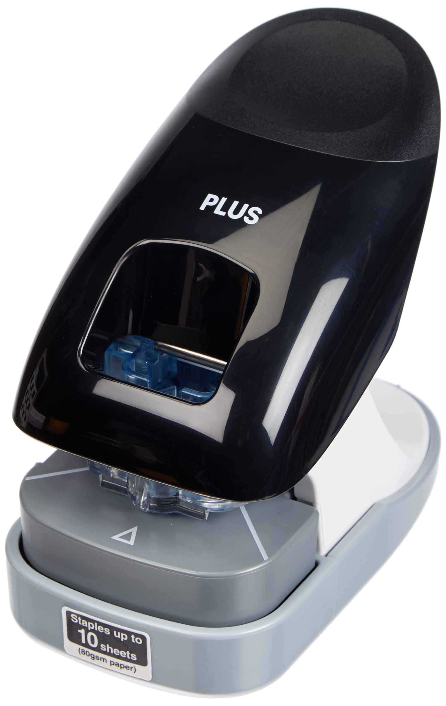 PLUS Japan, Staple-Free Stapler Desktop Model Black, 10 Sheet stapling Capacity, 1 Piece Pack (1 x 1 Stapler