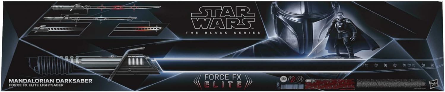 Star Wars The Black Series Mandalorian Darksaber Force FX Elite Lightsaber with Advanced LEDs, Sound Effects, Adult Collectible Roleplay