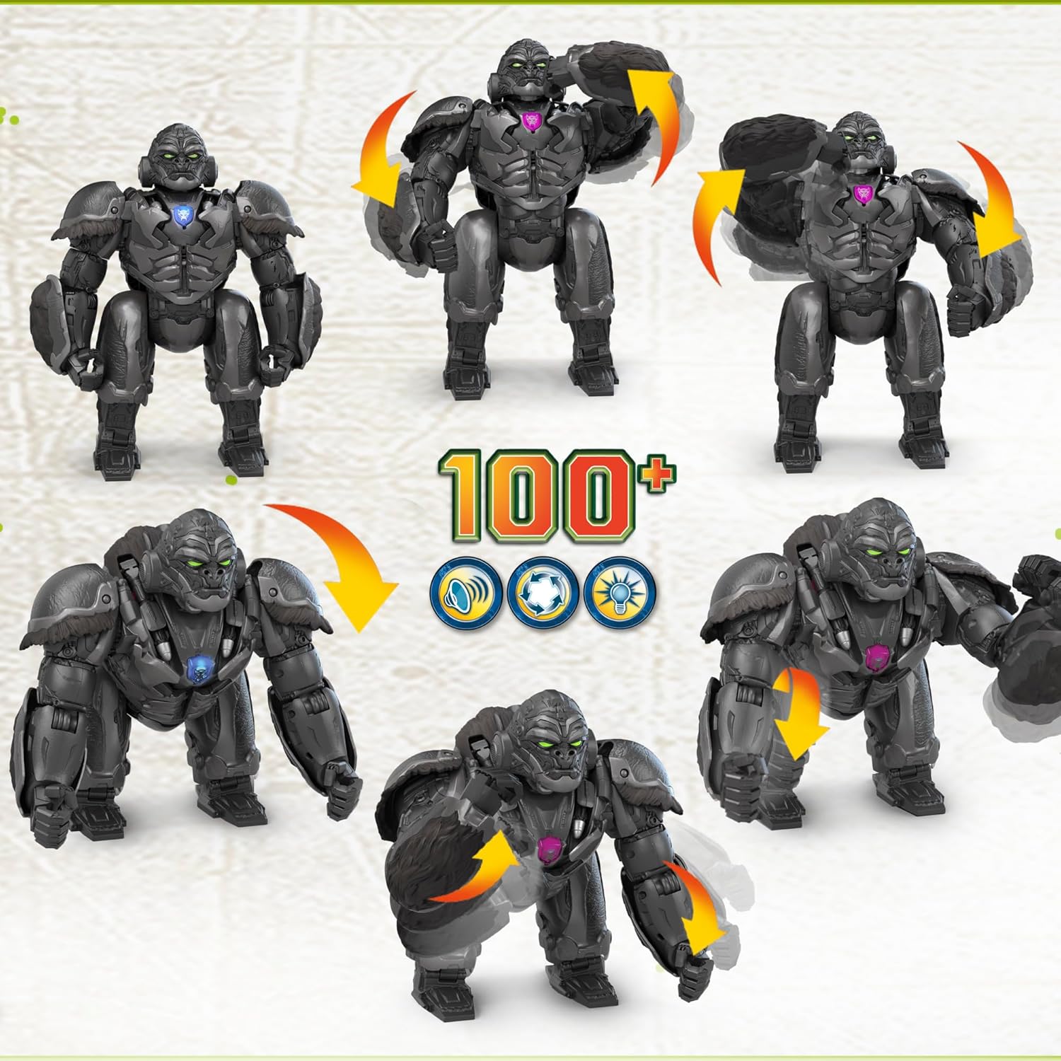 TRANSFORMERS: Rise of the Beasts Command & Convert Animatronic Optimus Primal 31.5-cm Electronic Toy For 6+ Years, Includes: figure, 2 accessories and instructions. PRIMAL ANIMATRONIC
