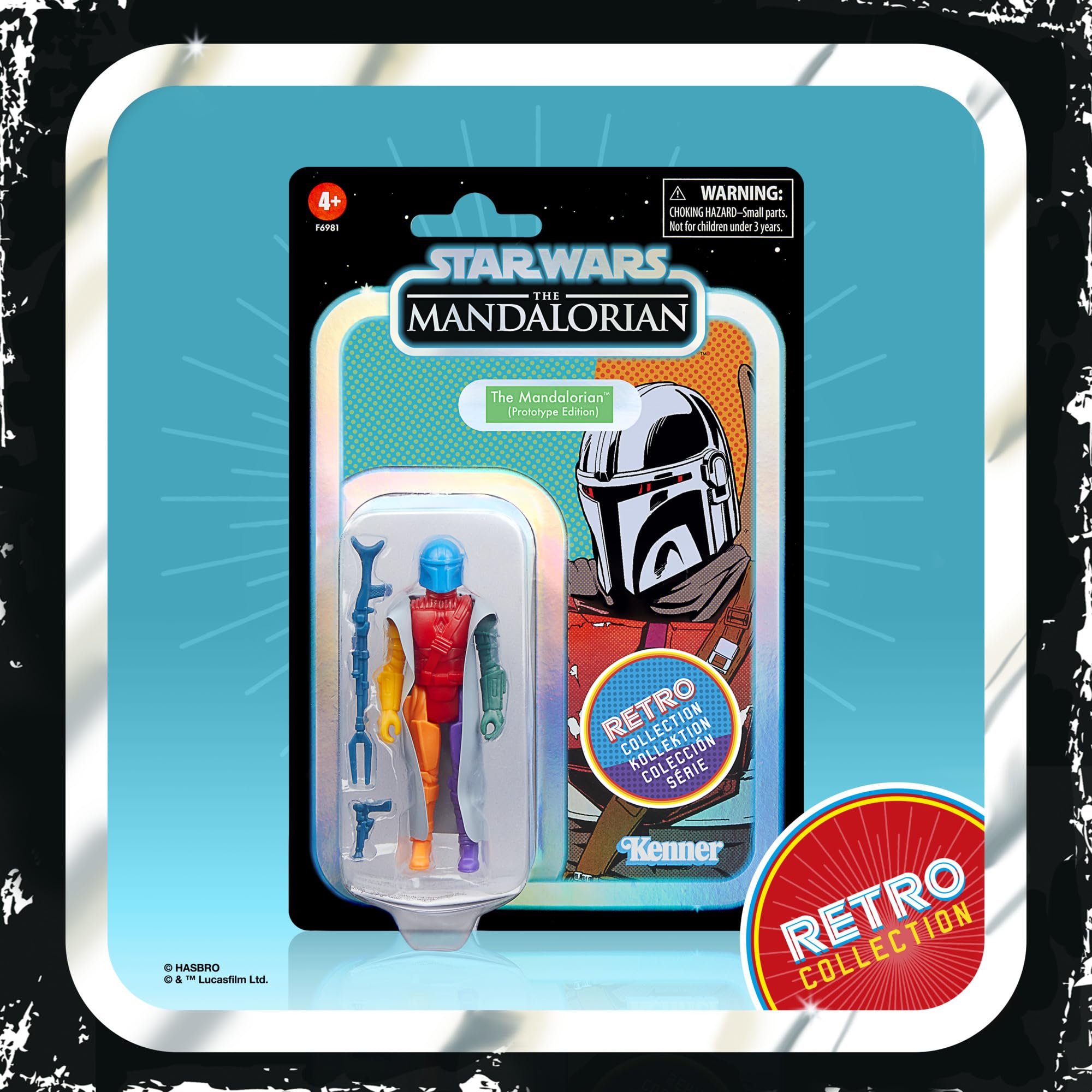 Hasbro F69815L2 Star Wars The Mandalorian Prototype Edition Articulated Figure 9.5 cm, Green Helmet