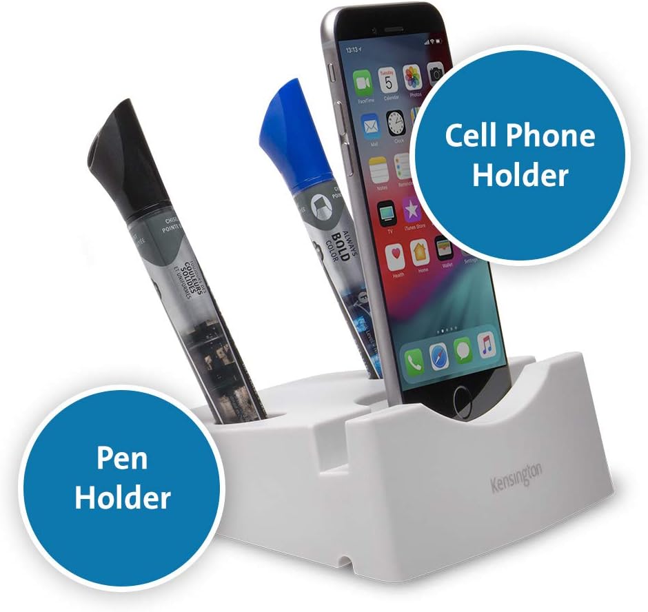 Kensington Copyholder with whiteboard - Ergonomic OfficeAssist document holder with pen holder and phone holder (K55910EU) White OfficeAssist Copyholder with Whiteboard