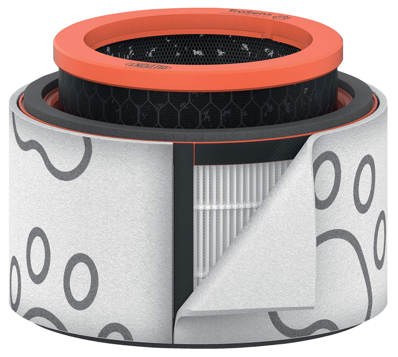 Leitz TruSens Tier 3-in-1 HEPA Filtertrommel für Leitz TruSens Z-1000 Luftreiniger, Waschbarer Vorfilter, HEPA Filter, Aktivkohlefilter, Beseitigt Haustiergerüche, Tierhaare, Gerüche & VOCs, 2415127 Z-1000 bis 23 m² Haustiere HEPA-Filter