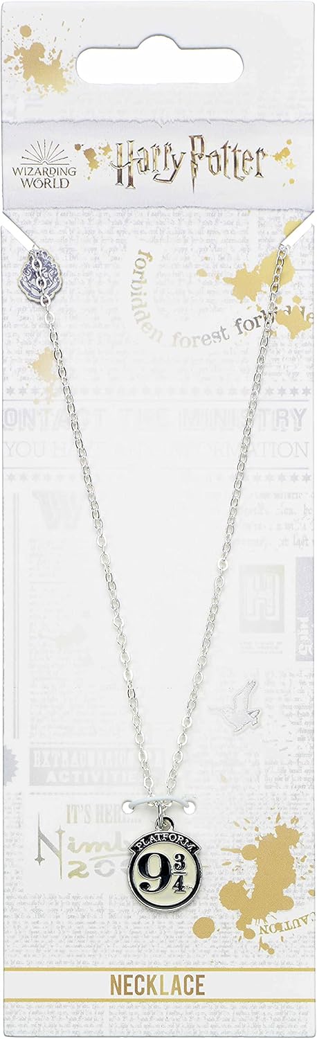 Harry Potter Platform 9 3/4 Halsketting zwart-wit Fan merch, Film, Hogwarts, Official Harry Potter Platform 9 3/4 Necklace The Carat Shop, Carat Harry Potter - Silber Anhänger, Kette - Platform 9 3/4 - Harry Potter Fanartikel