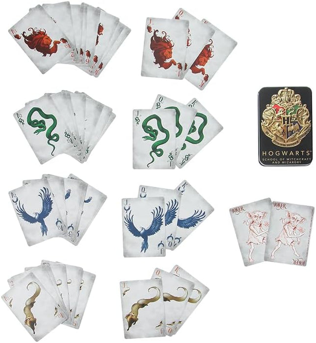 Paladone Hogwarts Playing Cards in a Tin Black, Harry Potter Game & Activity, 54 Cards Representing Gryffindor Ravenclaw HufFlepuff Slytherin
