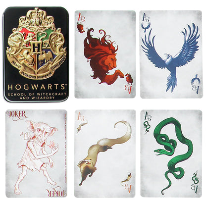 Paladone Hogwarts Playing Cards in a Tin Black, Harry Potter Game & Activity, 54 Cards Representing Gryffindor Ravenclaw HufFlepuff Slytherin