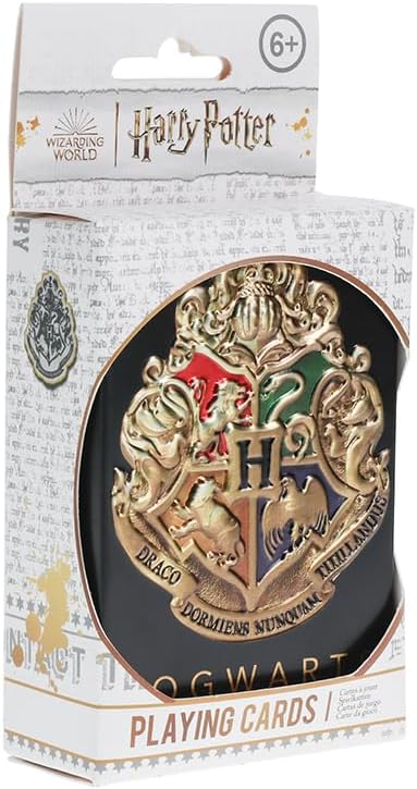 Paladone Hogwarts Playing Cards in a Tin Black, Harry Potter Game & Activity, 54 Cards Representing Gryffindor Ravenclaw HufFlepuff Slytherin