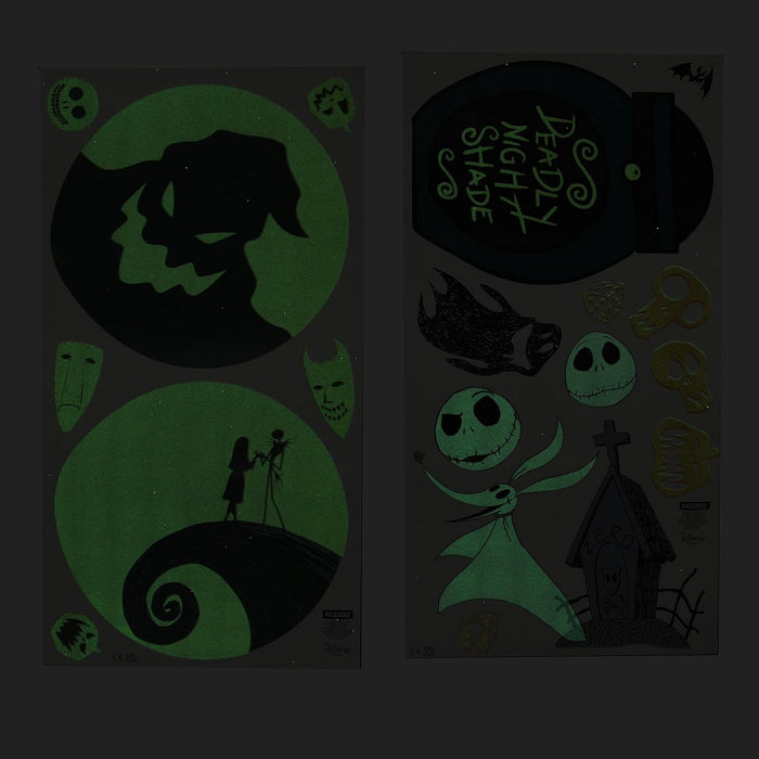 Paladone Disney Nightmare Before Christmas Wall Decals - 40 Unique Spooky Vinyl Decals to Customize Your Walls - Easily Removable and Glow in The Dark