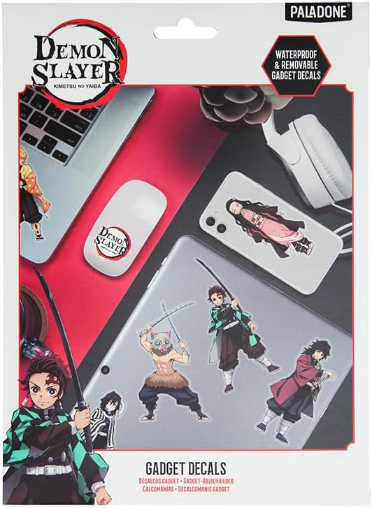 Paladone Demon Slayer Gadget Details - Customize Your Tech with Anime Stickers - 22 Waterproof & Removable Decals