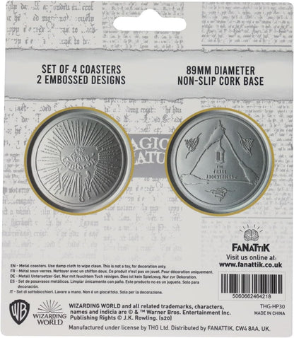 Harry Potter Set of 4 Embossed Metal Coasters