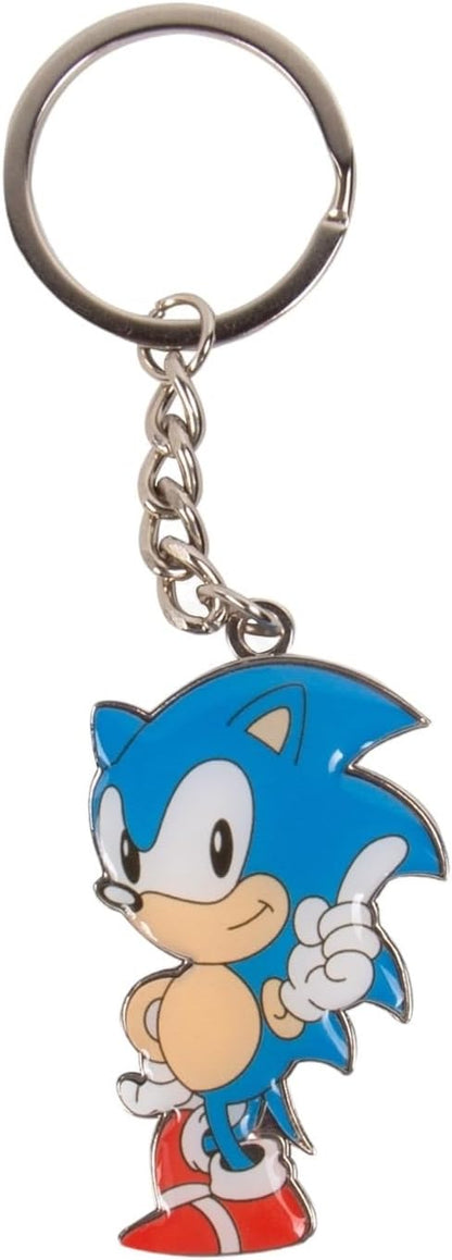 Fizz Creations Sonic The Hedgehog Keyring, Glass and Coaster Gift Set. 3 in 1 Gift Set. 480ml Capacity Drinking Glass. Officially Licensed Retro Games Sonic The Hedgehog Merchandise.