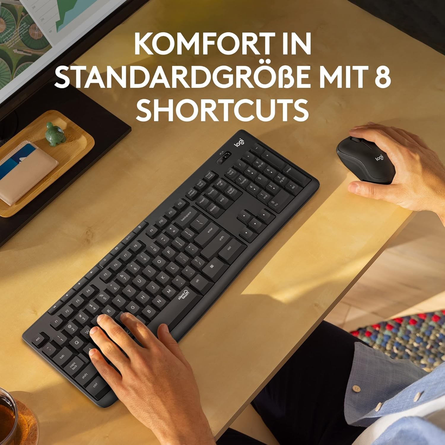 Logitech MK295 Silent Wireless Combo, QWERTZ German Layout - Grey