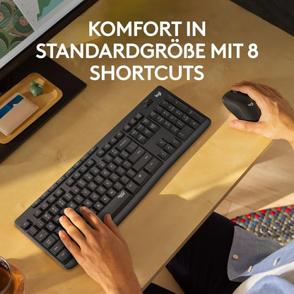 Logitech MK295 Silent Wireless Combo, QWERTZ German Layout - Grey