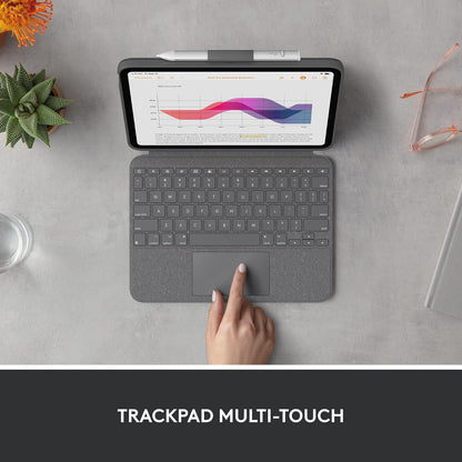 Logitech Combo Touch per iPad (10ª gen - 2022), custodia con tastiera retroilluminata rimovibile con ampio trackpad di precisione e tecnologia Smart Connector, Layout ITA, Graphite