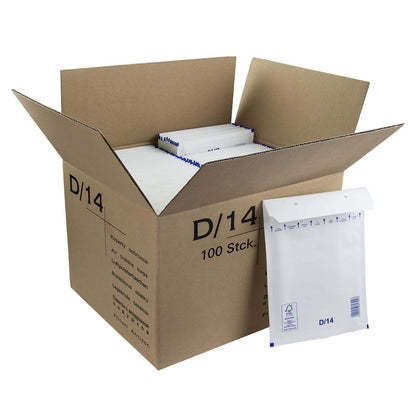 100 VP Luftpolstertaschen D/14 weiB fur DIN A5
