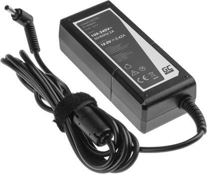 GC PRO Power Supply for Asus F553 F553M F553MA R540L R540S X540S X553 X553M X553MA ZenBook UX303L Laptop Charger with Power Cable (19V 3.42A 65W