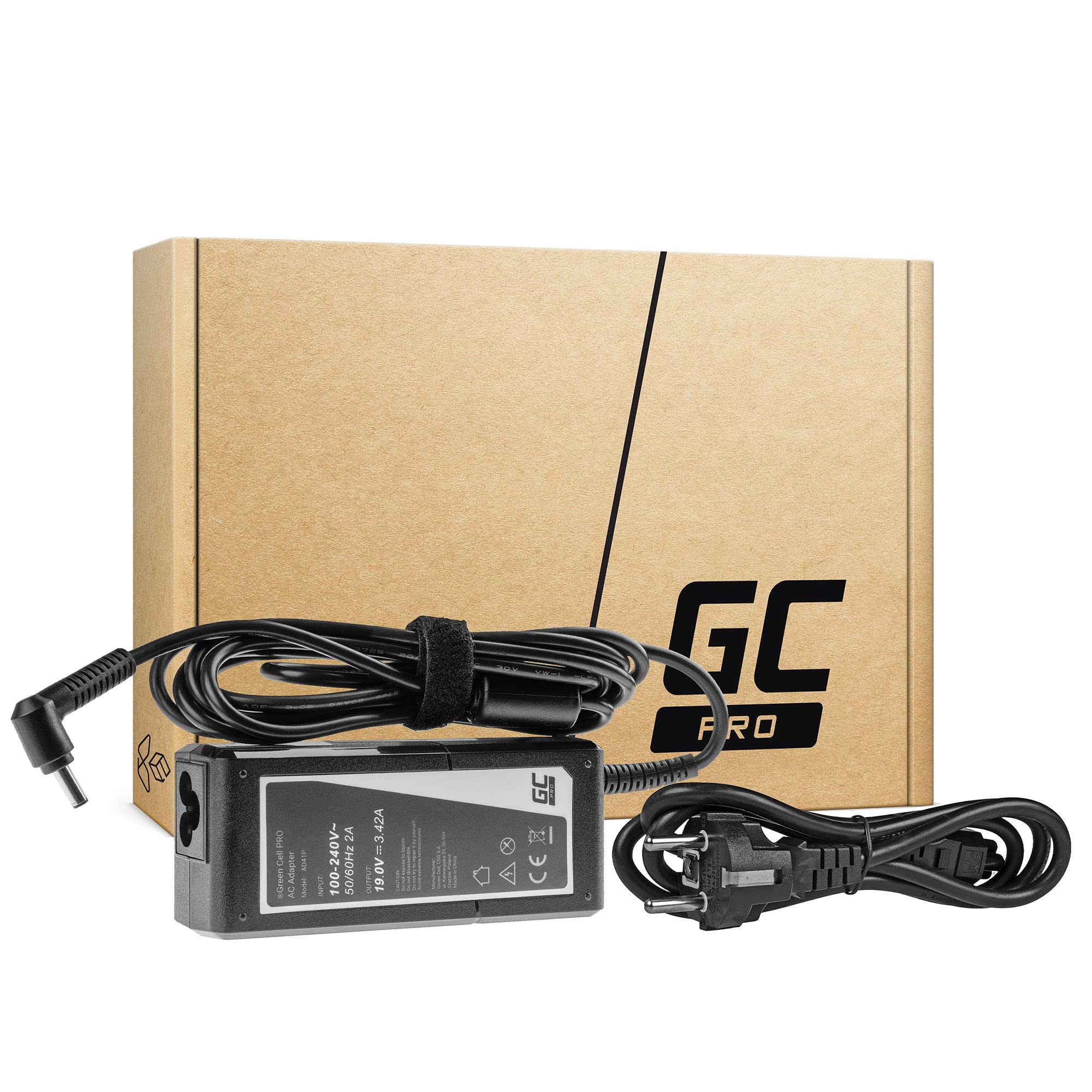 GC PRO Power Supply for Asus F553 F553M F553MA R540L R540S X540S X553 X553M X553MA ZenBook UX303L Laptop Charger with Power Cable (19V 3.42A 65W