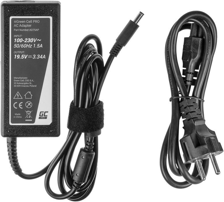 GC PRO Power Supply for Dell Inspiron 15 3543 3558 3559 5552 5558 5559 5568 17 5758 5759 Laptop Charger with Power Cable (19V 3.42A 65W