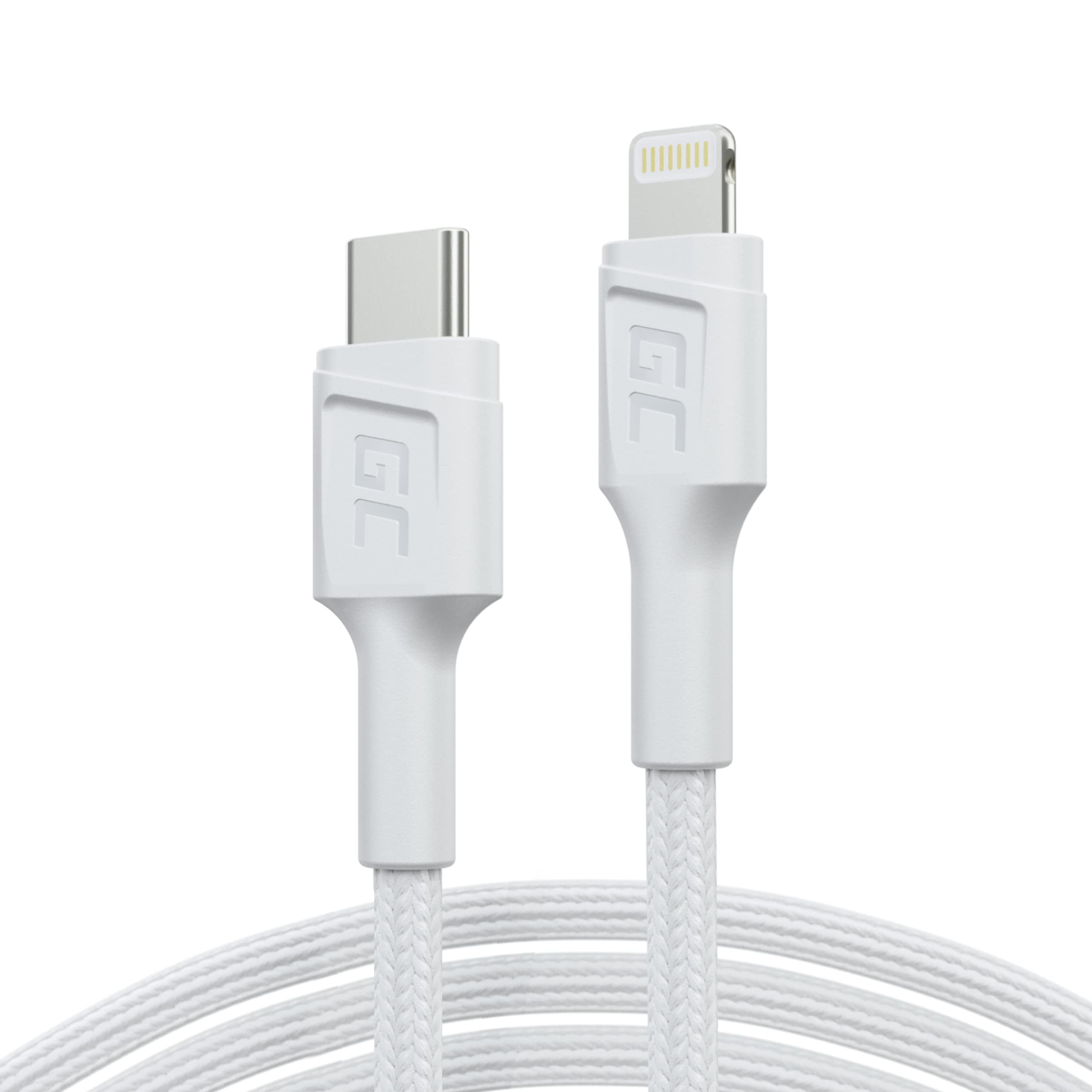 GC USB-C - Lightning Weißes Kabel PowerStream | 1m MFi Ladekabel Schnellladekabel für Apple iPhone 13 12 11 SE Pro/Max | iPhone X XR XS Max | iPhone 8 7 Plus 6 6S | iPad Air/Pro/Mini | Macbook Pro