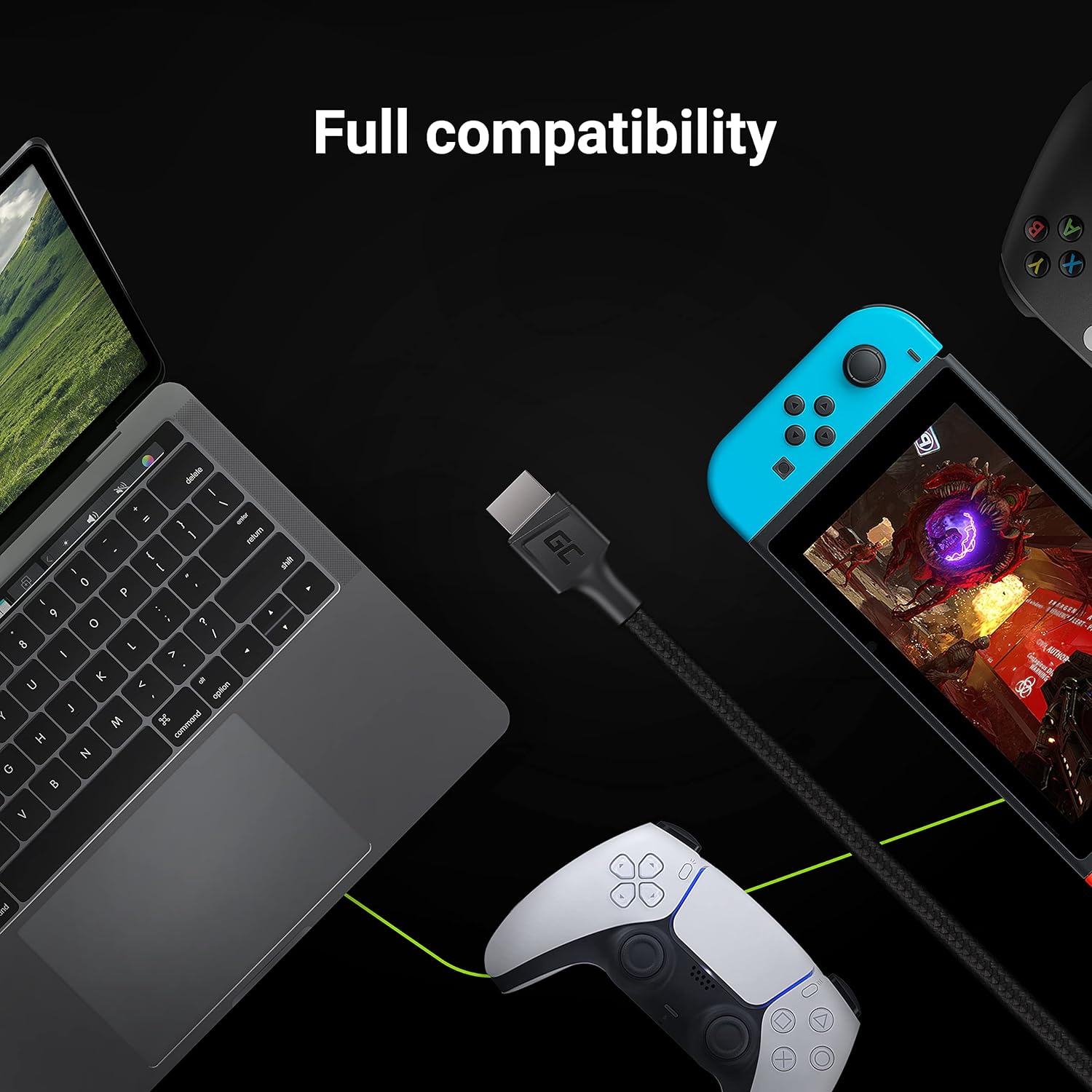 GC StreamPlay HDMI 2.0 High Speed Cable 5m | 4K 2160p 60Hz | 1080p 120Hz/240Hz | 1440p 144Hz | 18 Gbps Ethernet compatible with Monitor, HDR, ARC, Ultra HD, Full HD, Dolby Vision, PS5, XBOX, HDTV 5m GC StreamPlay HDMI - 5m