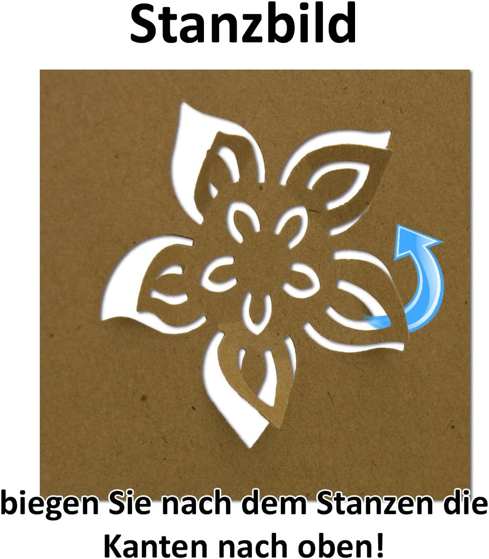Artoz fliegender Stanzer - 3D Pop-Up - Blume - Frei positionierbarer Kartenstanzer - Stanze-Locher zum Kartenbasteln für Geburtstage Kartenbasteln, Einladungen und vieles mehr Stanzer Blume Pop-up