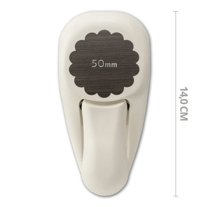 ARTOZ Stanzer - Wave Circle, Flower/Blossom, 5 cm - Paper Punch, Hole Punch, Motif Punch for Crafts, for Labels, Table Decorations, Suitable up to 220 g/m² 1 Stück Punch M - Wave Circle 50 mm