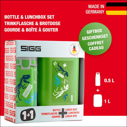 SIGG - Kids - Viva One - Suitable For Carbonated Beverages - Leakproof - Dishwasher Safe - BPA Free - Sports & Bike - 0.5L 11 Jurassica Bottle & Lunchbox