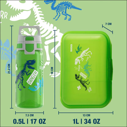 SIGG - Kids - Viva One - Suitable For Carbonated Beverages - Leakproof - Dishwasher Safe - BPA Free - Sports & Bike - 0.5L 11 Jurassica Bottle & Lunchbox