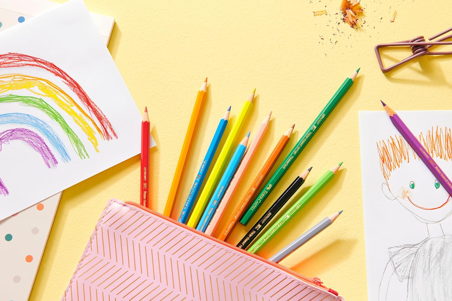 Faber-Castell 120148 Environmentally-Friendly Colouring Pencils 48-Pack Sharpener Cardboard Box Castle