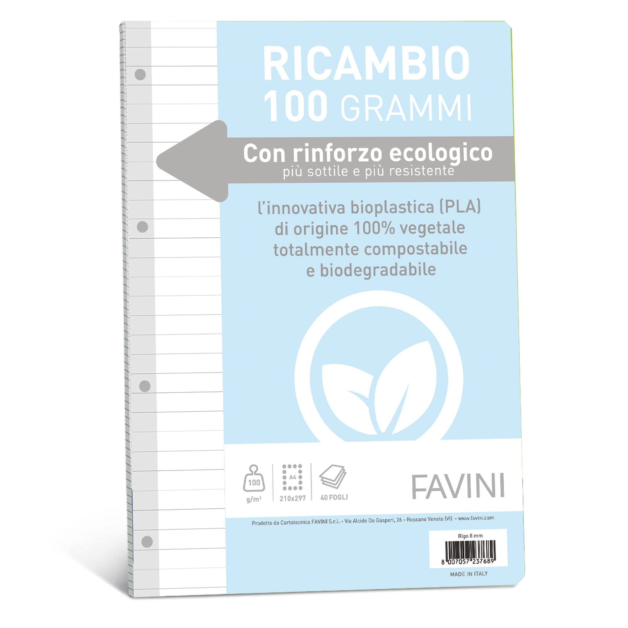 Favini 90740 Spare Parts with Ecological Reinforcement, A4, 100 g, 40 Sheets, 1 Staff
