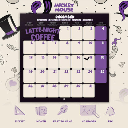 Grupo Erik: Official Disney Mickey 2022 Wall Calendar, 2022 Calendar, 12' x 12' Square Wall Calendar 2022 (Free Poster Included), Family Calendar 2022, Disney Calendar Mickey Red